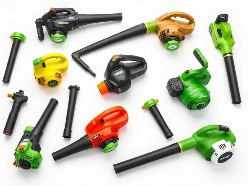 Different types of leaf blowers - cordless, electric, and petrol models